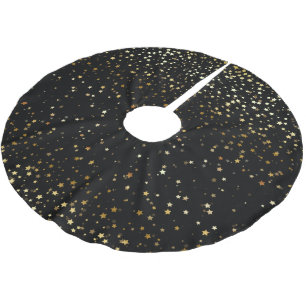 Baumrock-Gold-Stars schwarz Polyester Weihnachtsbaumdecke