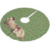 Baumrock mit Grizzlybärchen Polyester Weihnachtsbaumdecke (Schrägansicht)