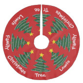 Baumrock - Personalisiert mit Bäumen Polyester Weihnachtsbaumdecke (Vorderseite)