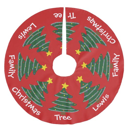 Baumrock - Personalisiert mit Bäumen Polyester Weihnachtsbaumdecke (Vorderseite)