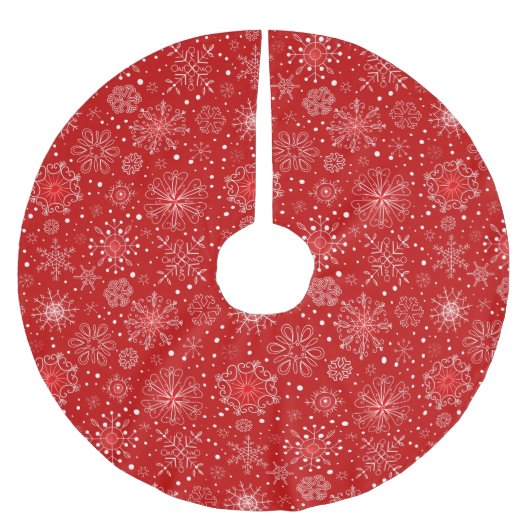 Baumrock-Schneeflocken Polyester Weihnachtsbaumdecke (Vorderseite)