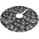 Baumrock-Schneeflocken Polyester Weihnachtsbaumdecke (Schrägansicht)