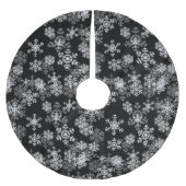Baumrock-Schneeflocken Polyester Weihnachtsbaumdecke (Vorderseite)
