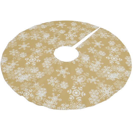 Baumrock-Schneeflocken Polyester Weihnachtsbaumdecke (Schrägansicht)