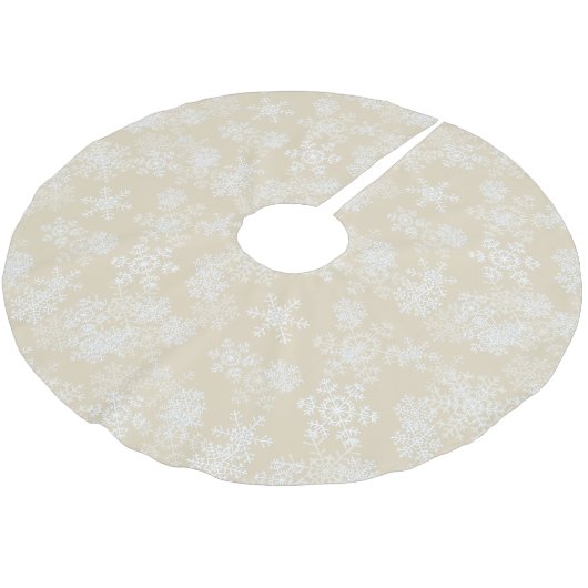 Baumrock-Schneeflocken Polyester Weihnachtsbaumdecke (Schrägansicht)