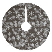 Baumrock-Snowflakes-Brown Polyester Weihnachtsbaumdecke (Vorderseite)
