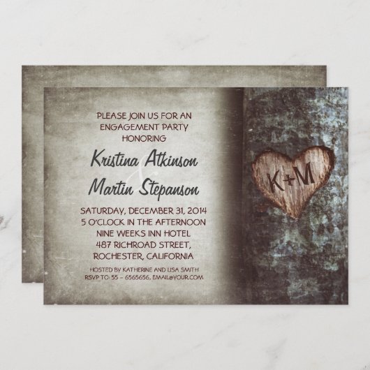 Baumrustikale Einladung (Vorne/Hinten)