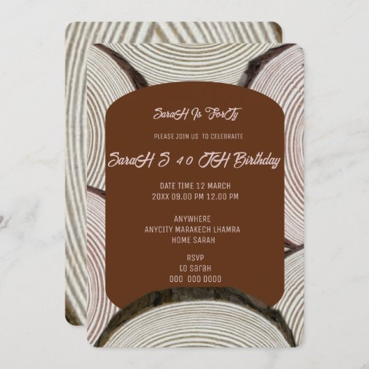 Baumsäulenlinien Hochzeitsszenario Light Blue, Einladung (Vorne/Hinten)