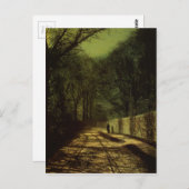 Baumschatten auf der Parkmauer, Roundhay Park, Lee Postkarte (Vorne/Hinten)