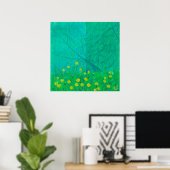 Baumschatten und Löwenzahn, Sommer-Blume Poster (Heimbüro)