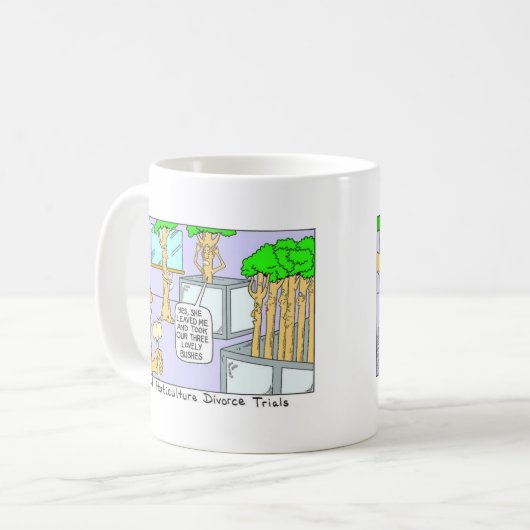Baumscheidung: Funny Gifts T-Shirts & Sammlerstück Kaffeetasse (Vorderseite Links)
