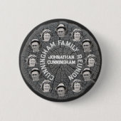 Baumschlitz mit Familienkreis und Name des Fotos Button (Vorderseite)