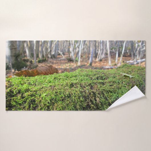 Baumschlummer im Herbstmoos - Personalisiert Badhandtuch Set (Badehandtuch)