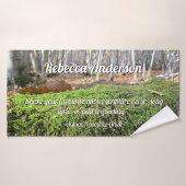 Baumschlummer im Herbstmoos - Personalisiert Badhandtuch Set