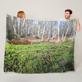 Baumschlummer im Herbstmoos - Personalisiert Fleecedecke