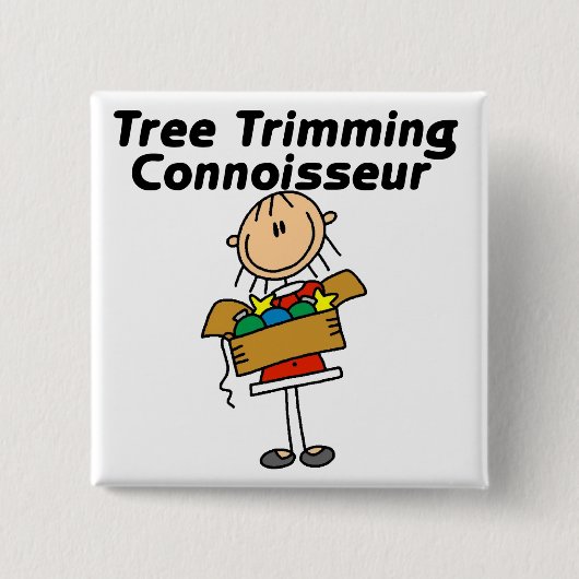 Baumschmuck-Experte T-Shirts und Geschenke Button (Vorderseite)