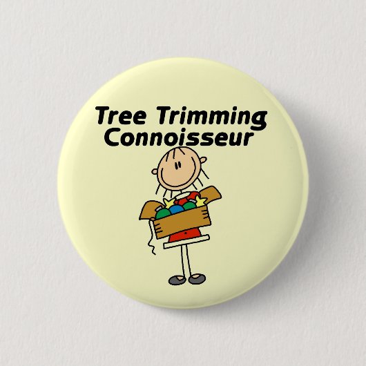 Baumschmuck-Experte T-Shirts und Geschenke Button (Vorderseite)