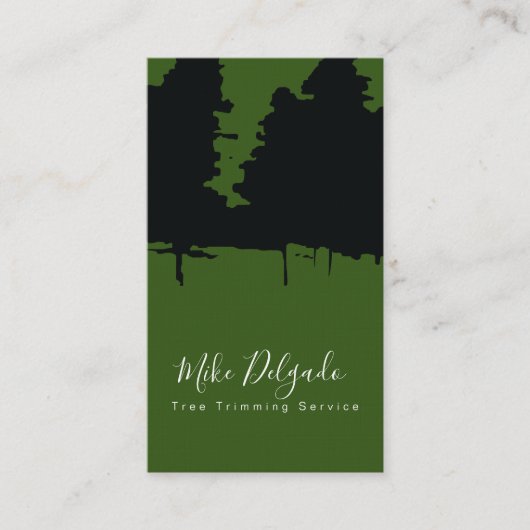 Baumschneiden Landschaften fett Pinienbäume schwar Visitenkarte (Vorderseite)