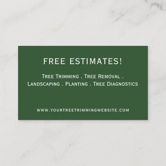 Baumschneiden Visitenkarte (Rückseite)