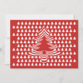 Baumschneiden Weihnachtsfest Party Rot/Weiß Schrif Einladung (Rückseite)