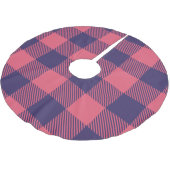 Baumschürze Hot Pink Magenta Indigo Büffel Karo Polyester Weihnachtsbaumdecke (Schrägansicht)