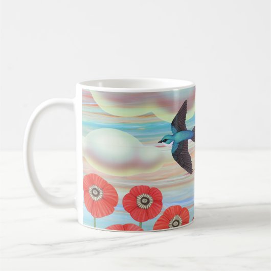 Baumschwalben und -pflaumen kaffeetasse (Links)
