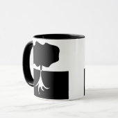 Baumschwarz und Weiß Tasse (Vorderseite Links)