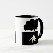 Baumschwarz und Weiß Tasse (VorderseiteRechts)