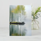 Baumspiegelung in Acrylglas Feiertagskarte (Stehend Vorderseite)