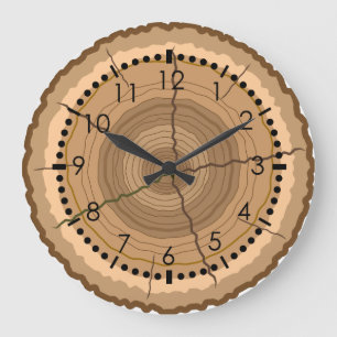 Baumstamm Große Wanduhr