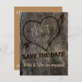 Baumstamm + Herz Save the Date Postkarte (Vorne/Hinten)