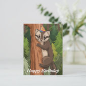 Baumstamm Klettermarten Postkarte (Stehend Vorderseite)