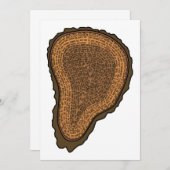 Baumstamm-Querschnitts-Wachstumsräte Bäume Einladung (Vorne/Hinten)