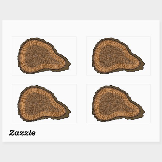 Baumstamm-Querschnitts-Wachstumsräte Bäume Rechteckiger Aufkleber (Blatt)