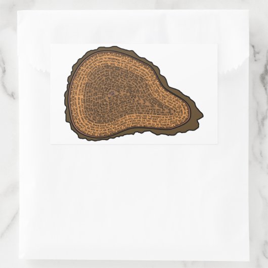 Baumstamm-Querschnitts-Wachstumsräte Bäume Rechteckiger Aufkleber (Tasche)