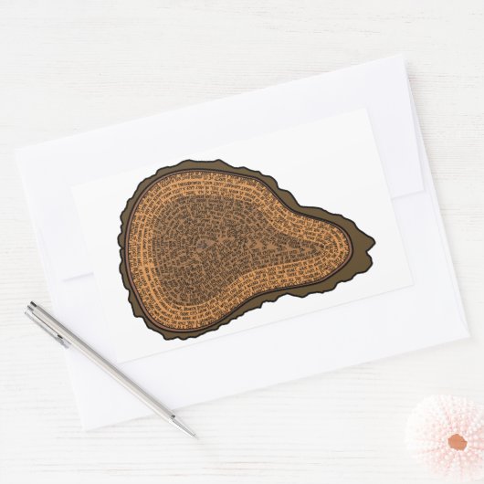 Baumstamm-Querschnitts-Wachstumsräte Bäume Rechteckiger Aufkleber (Umschlag)