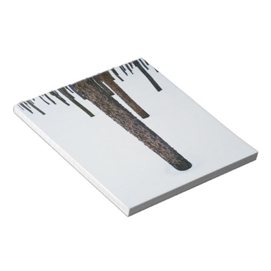 Baumstämme im Schnee Notizblock (angewinkelt)