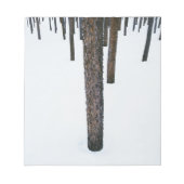 Baumstämme im Schnee Notizblock (Vorderseite)