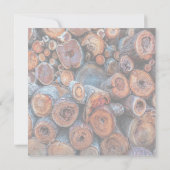 Baumstammstapel Muster Fotografie Karte (Rückseite)