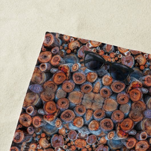 Baumstammstapel Muster Fotografie Strandtuch (Beispiel)