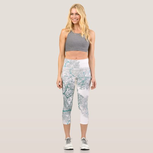 Baumstruktur Karte 3 Capri Leggings (Vorderseite)