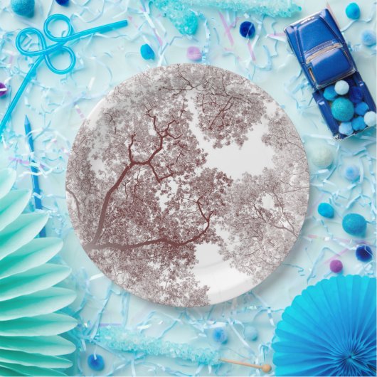 Baumstruktur Karte 4 Pappteller (Party)