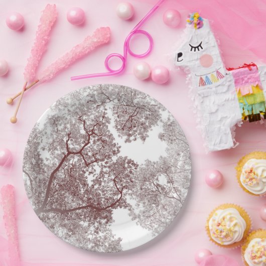 Baumstruktur Karte 4 Pappteller (Party)