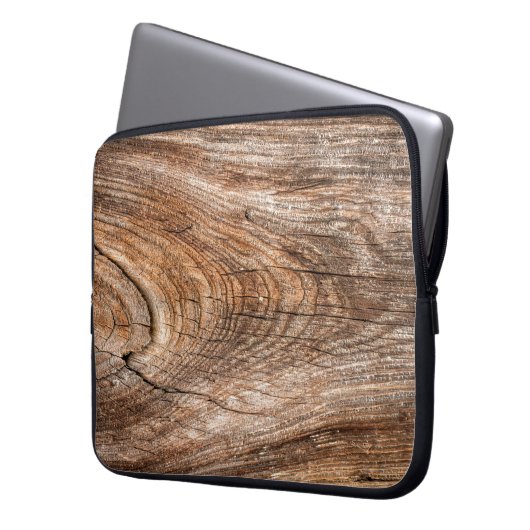 Baumstruktur Rohholz Laptopschutzhülle (Vorderseite Links)