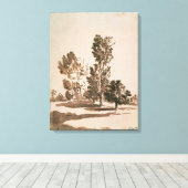 Baumstudie (Stift & Tinte auf Papier) Leinwanddruck (Insitu (Holzboden))
