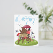 Baumstumpf und Fairy Postkarte (Stehend Vorderseite)