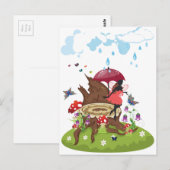 Baumstumpf und Fairy Postkarte (Vorne/Hinten)