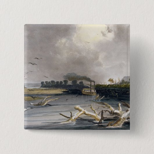 Baumstümpfe (versunkene Bäume) auf dem Missouri, Button (Vorderseite)