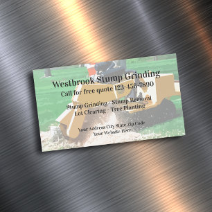 Baumstumpffräsen und Baumfällung Magnetische Visitenkarte