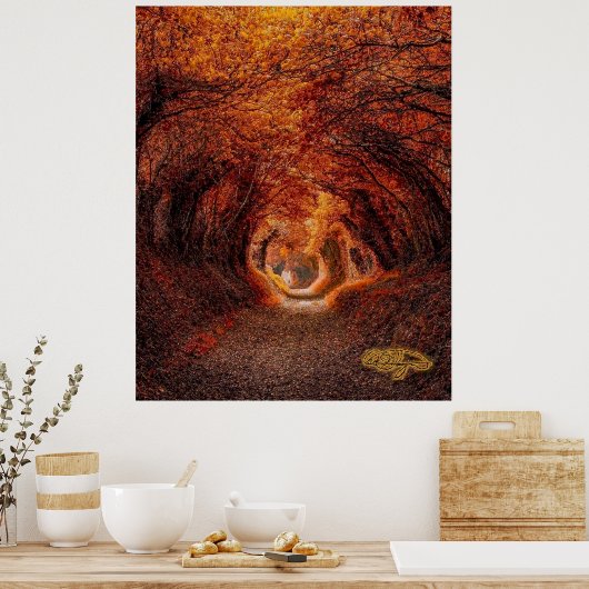 Baumtunnel - Ein Licht am Ende des Tunnels Poster (Küche)